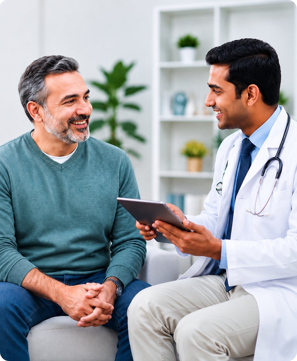 Doctor consulting with a patient in a hospital
